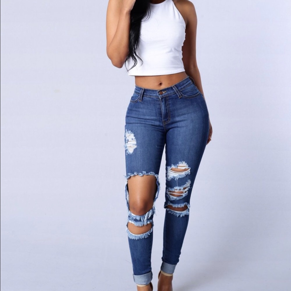 Fashion Nova Distressed Jeans